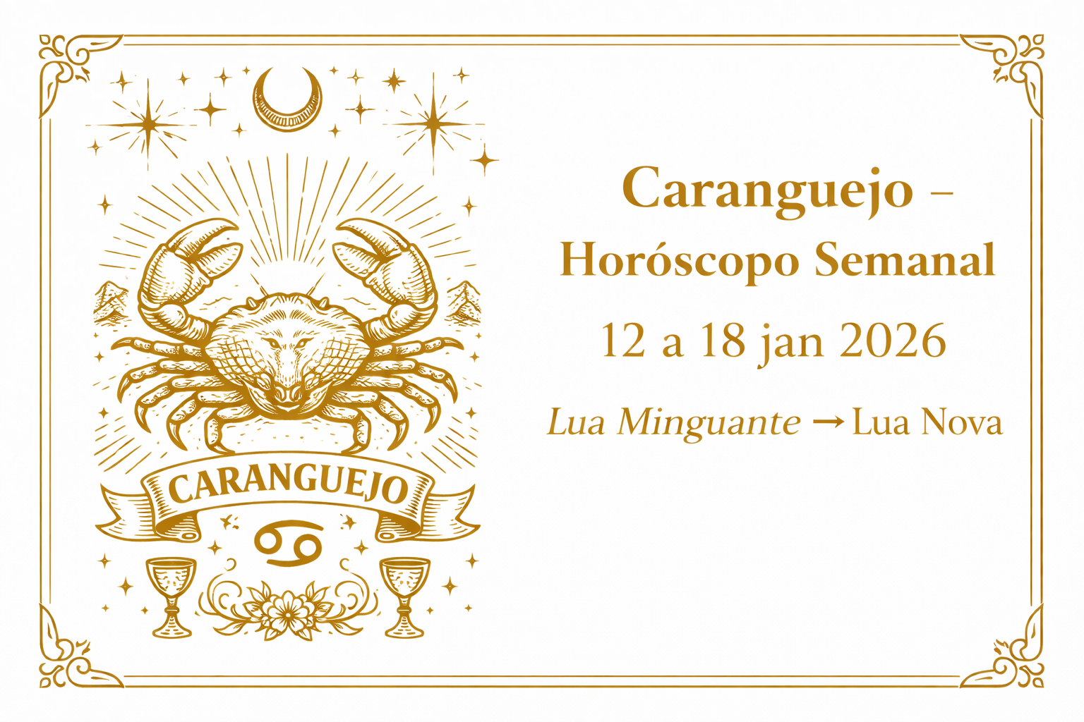 Caranguejo (Sol ou Ascendente) — 12 a 18 de Janeiro de 2026