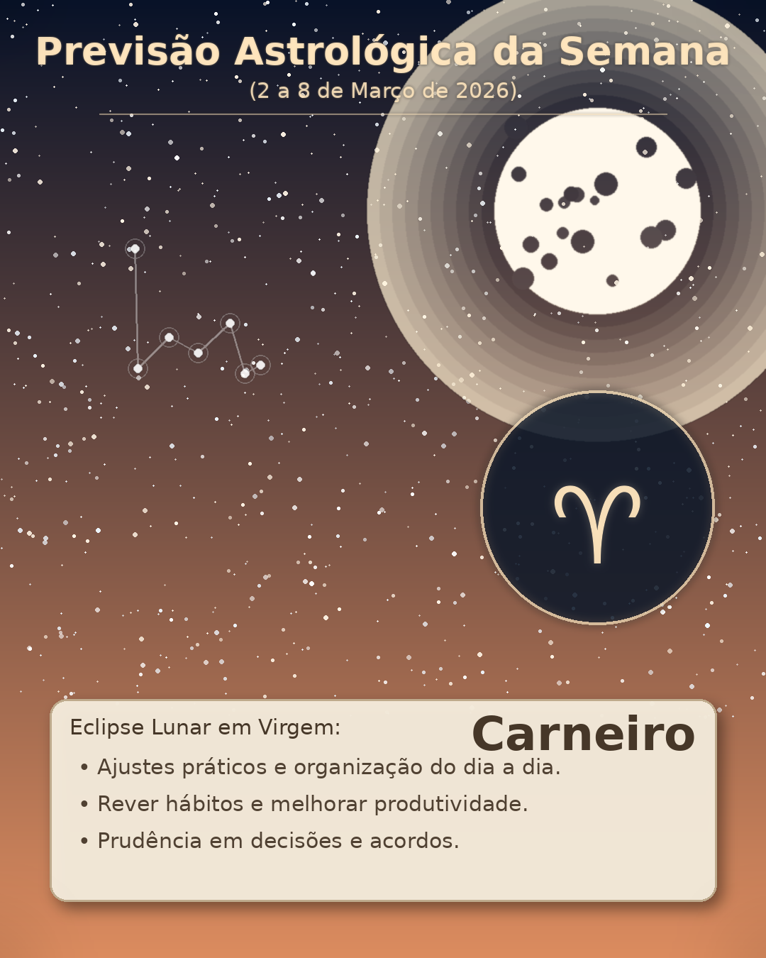 Carneiro (Sol ou Ascendente) — 2 a 8 de Março de 2026