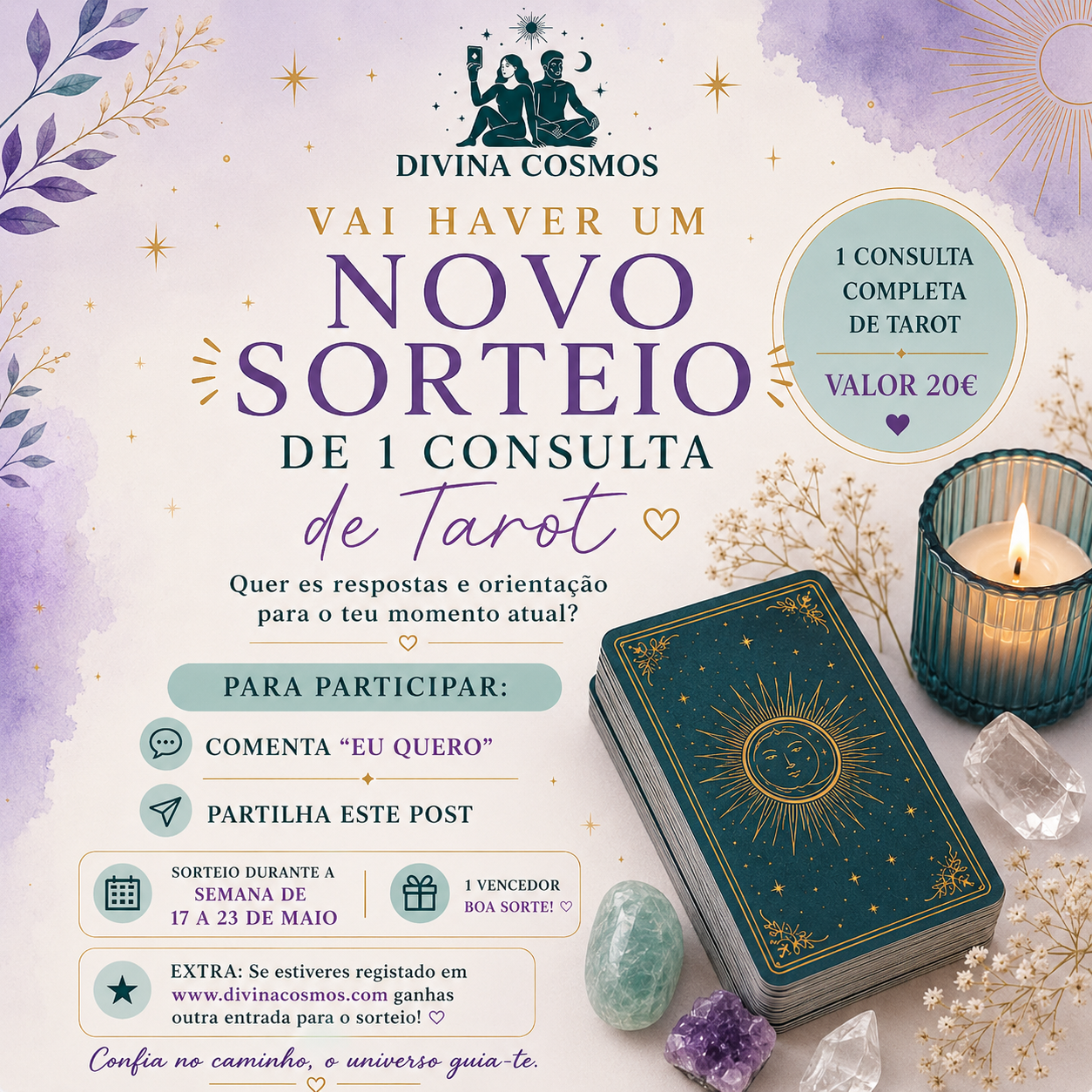 Título: Sorteio de 1 Consulta de Tarot | Divina Cosmos